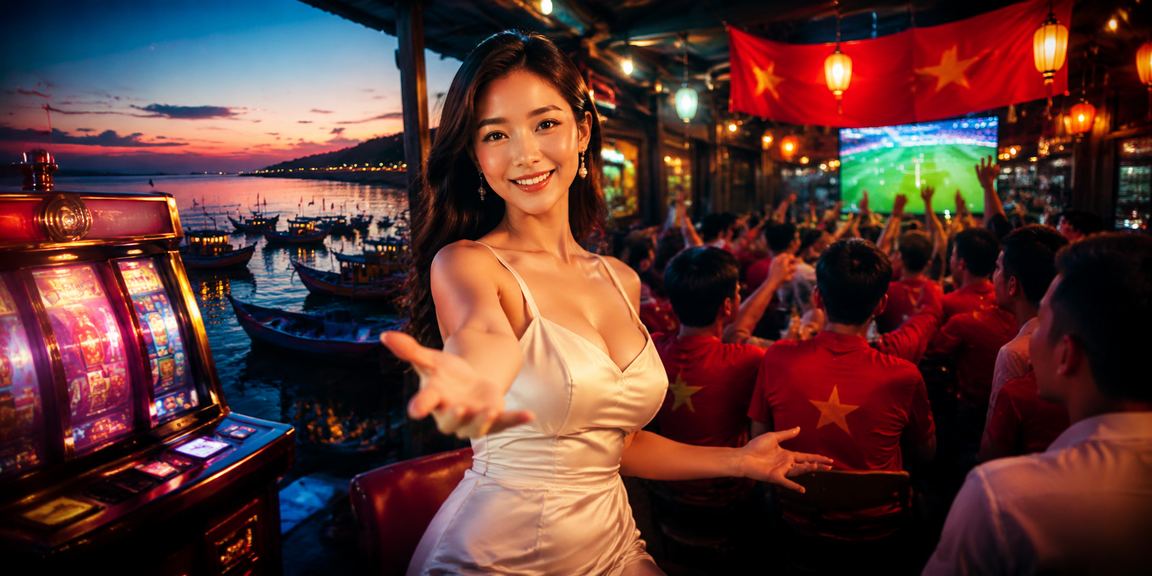 Người dùng tại Mũi Né trải nghiệm slot game mới trên điện thoại bên bờ biển